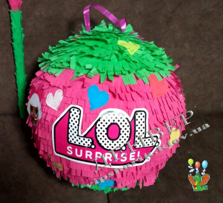 Пиньята ЛОЛ клубничка+бита