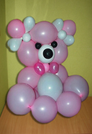 Мишка розовый