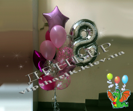 Букет гелиевых шаров "Восьмерка в серебре"