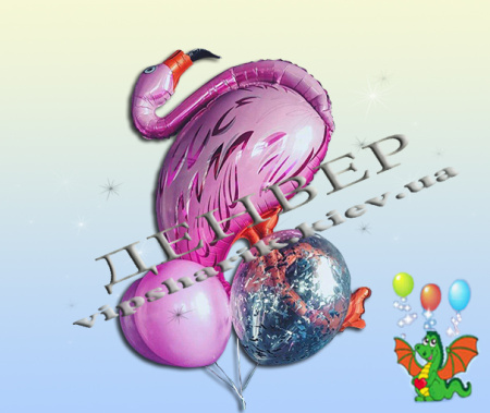 Букет гелиевых шаров &quot;Фламинго с шарами&quot;