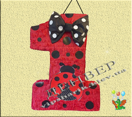 Пиньята Цифра 1 красная