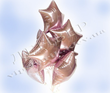 Букет гелиевых шаров "Розовая звезда"