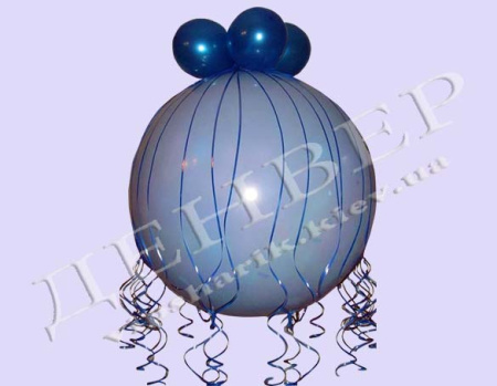 Шар-сюрприз на 150 шаров "Голубое небо"