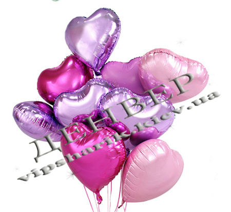 Букет гелиевых шаров "Крылья сердец"