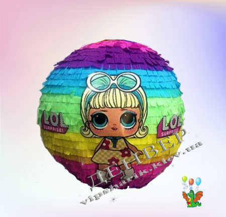 Пиньята ЛОЛ радуга+бита