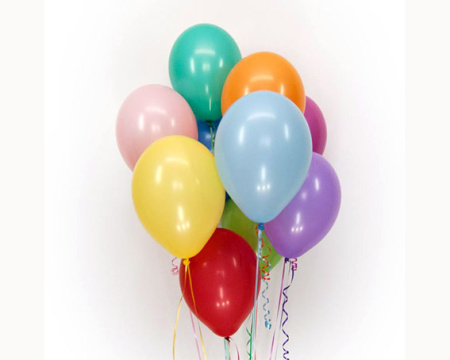 Шарик с гелием 10" (26 см) пастель ассорти  (с HF). Арт.100102