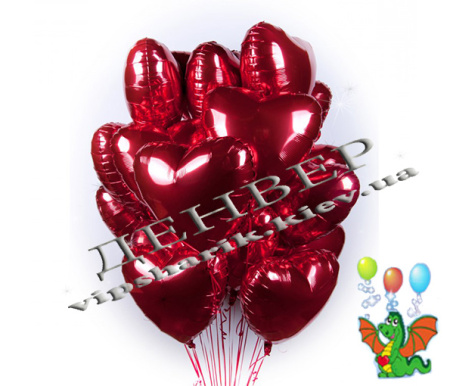 Страстная любовь букет 20 сердец