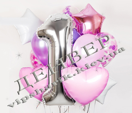 Букет гелиевых шаров &quot;Серебряный Годик&quot;