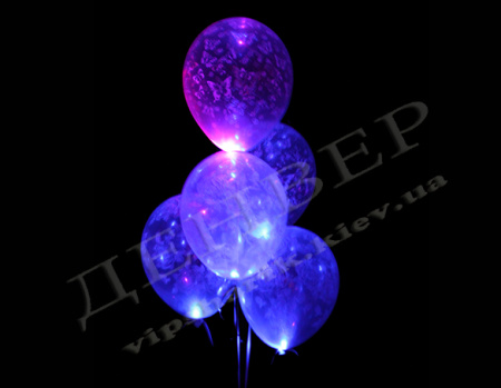 Прозрачные светящиеся шарики 14" с белым диодом