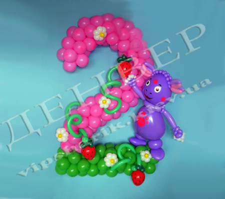 Двоечка с Лунтиком из шаров